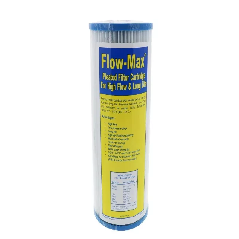 10" 4-1/2" BB Flow-Max Pleated - 50 Mic Filter