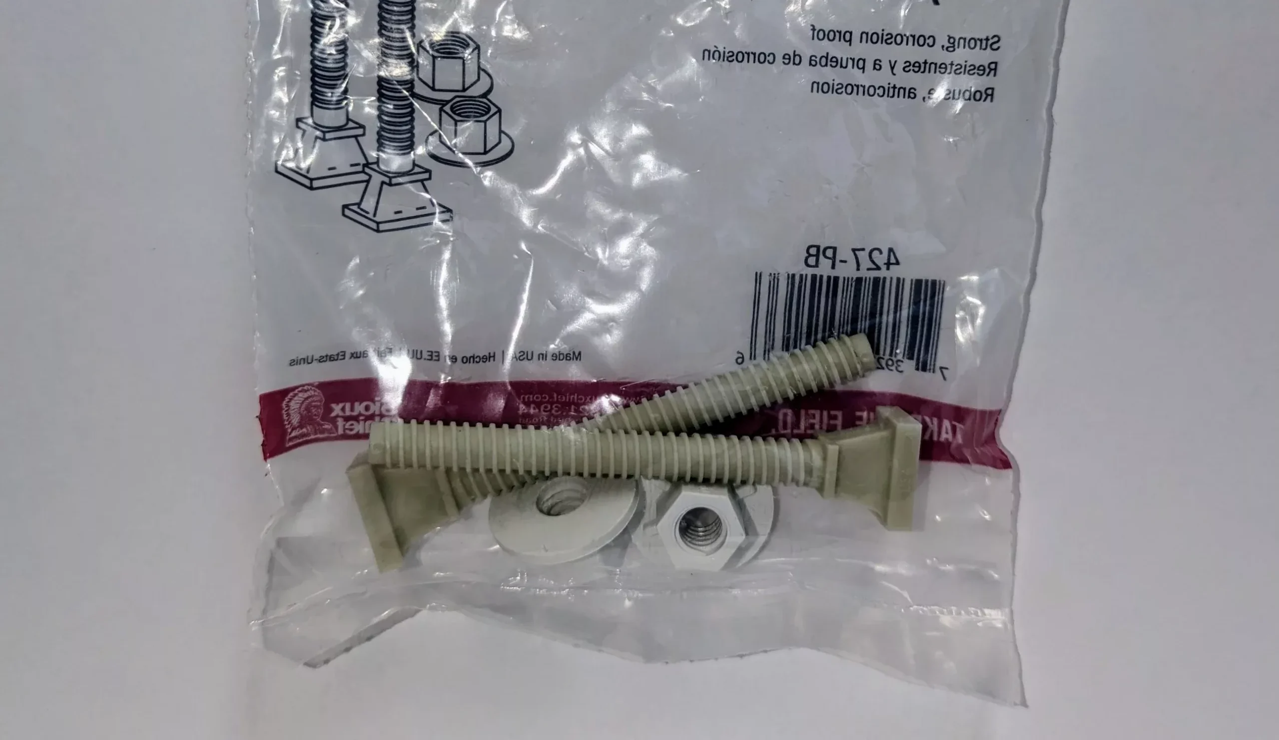 2-1/2" PLASTIC CLOSET BOLTS (PAIR)