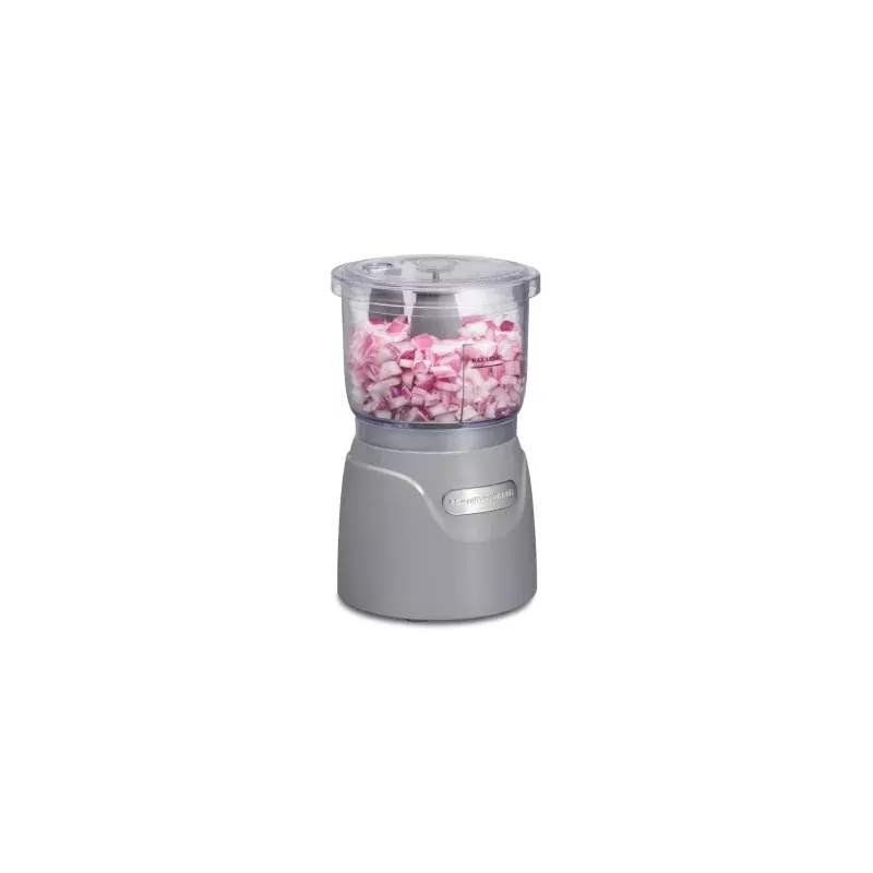 3-Cup Stack & Press Food Chopper – Gray