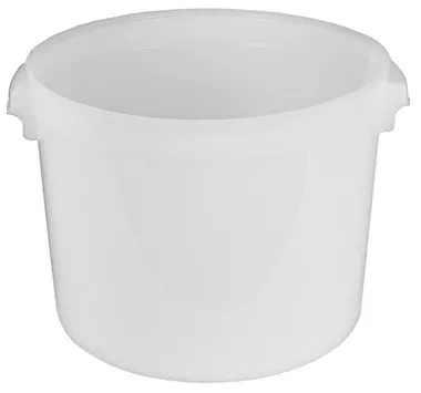 32 Quart Round Lab Storage Containers for Solids, Natural HDPE, case/6