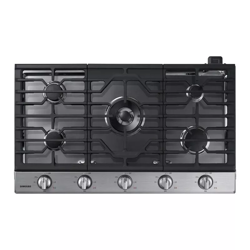 36" Smart Gas Cooktop with Illuminated Knobs in Stainless Steel