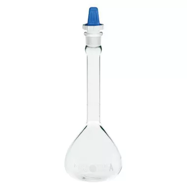 50mL Volumetric Flask, Class A, #9 Outer Stopper Neck, PE Stopper