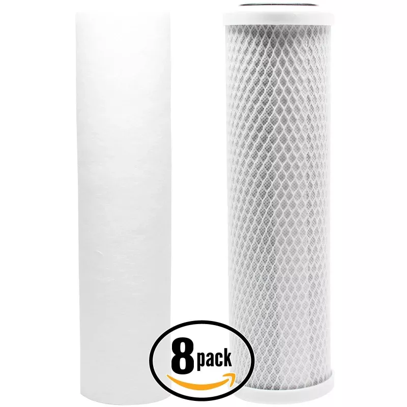 8-Pack Replacement Filter Kit for MaxWater WP-CAT3 RO System - Includes Carbon Block Filter & PP Sediment Filter