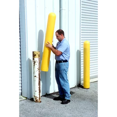 Bollard Post Cover Sleeve for 4" Posts, UV Resistant Poly, Tool-Free Installation