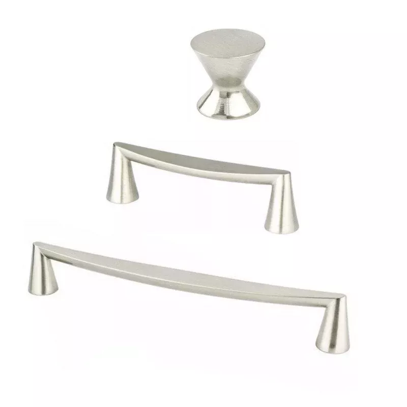Brushed Nickel “Core” Drawer Pulls and Knob