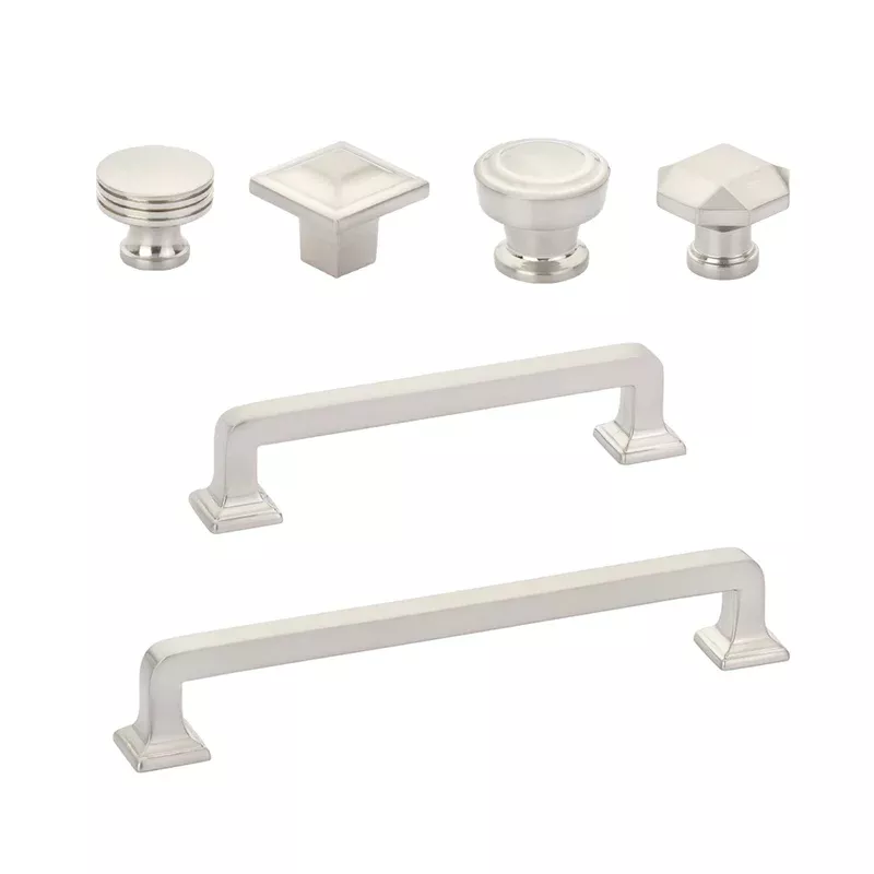 Brushed Nickel “Moderna” Cabinet Drawer Pulls and Cabinet Knobs