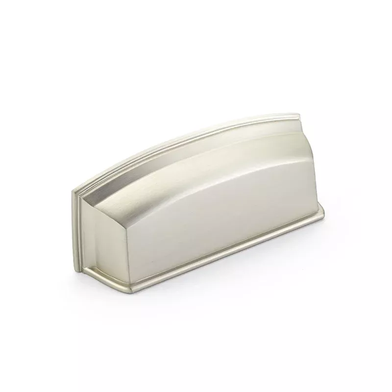 Brushed Nickel “Moderna” Cup Drawer Pull