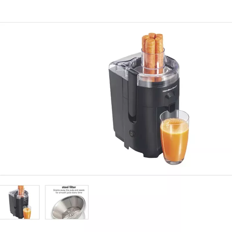 Compact Juice Extractor - 400W Juicer Machine - Black