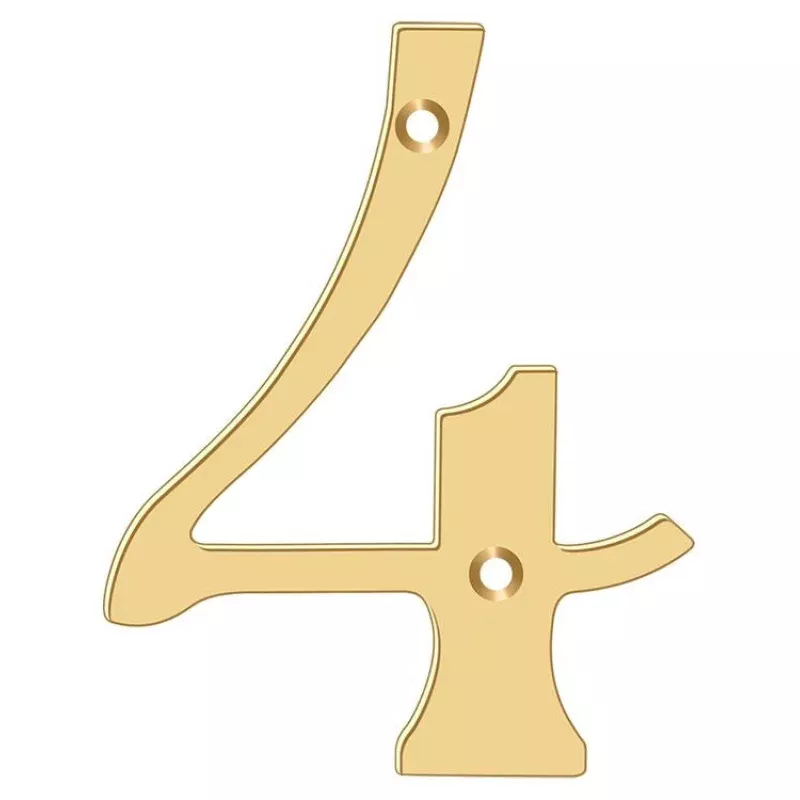 Deltana RN6-4 6 Inch Solid Brass House Number