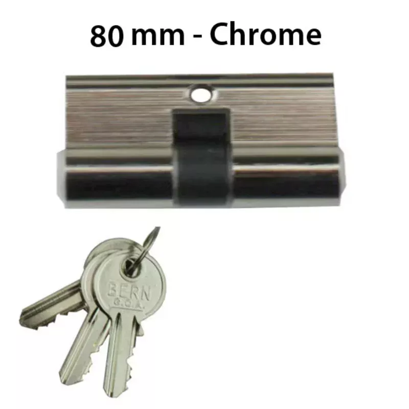 Double Key Gate Lock Profile Cylinder, 80mm – Chrome