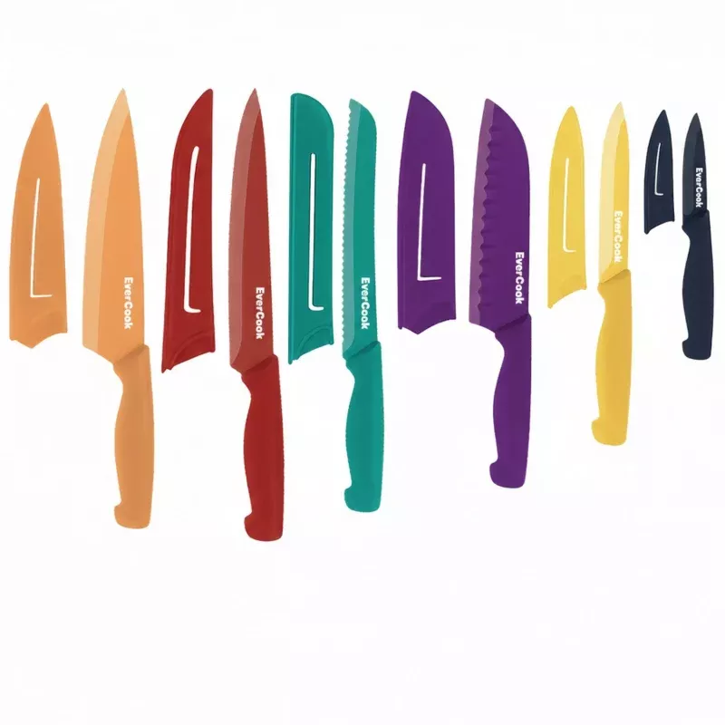 EverCook 12-Piece Color-Coded Knife Set