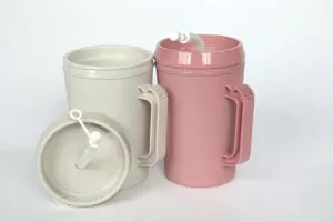 Gray Pitcher, Lid, Straw & Handle, Gray, 24 per case