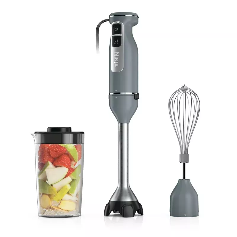 Handheld Immersion Blender with Whisk - Gray