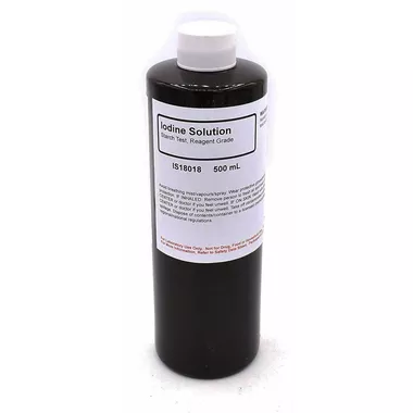 Iodine Solution, (Starch Test), Reagent Grade, 500 mL