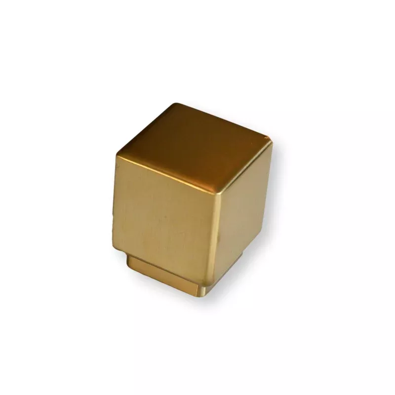 Modern Rectangular “Allerton” Square Knob in Champagne Bronze