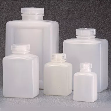 Nalgene 312007-0032 Rectangular Bottles, Bulk Pack, HDPE, 1 Liter with Caps, case/50