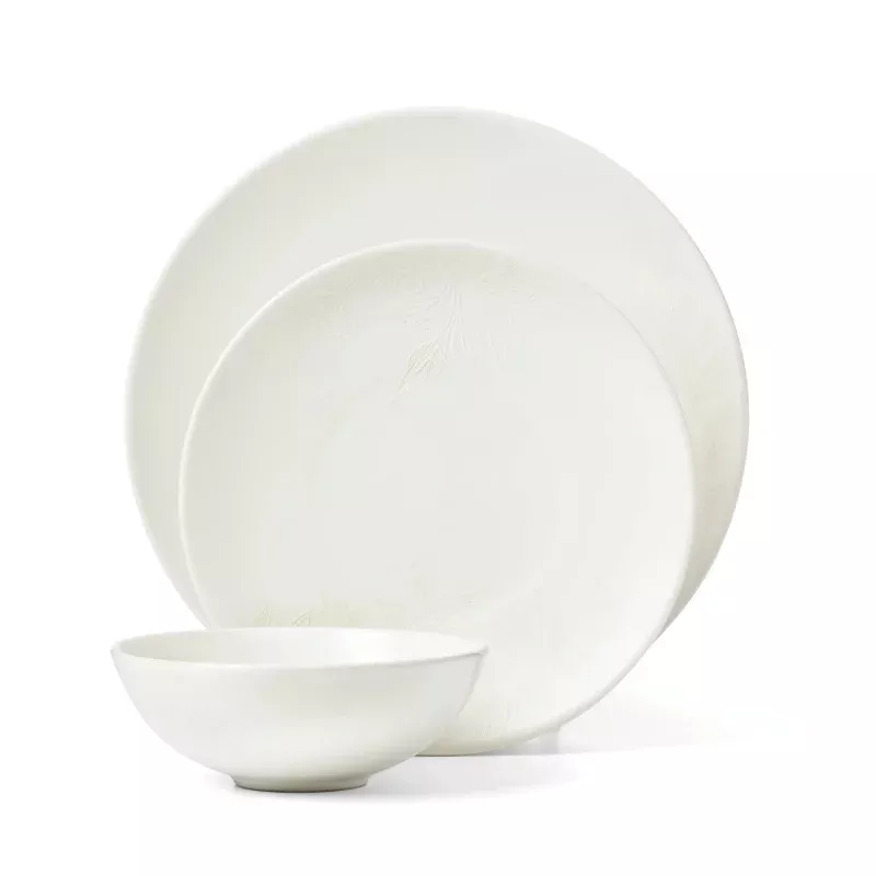 Oneida 12pc Dinnerware Set Roseto White