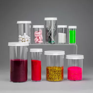 Plastic Vials, Snap-on Caps 3 dram (11mL) Polystyrene, pack/144