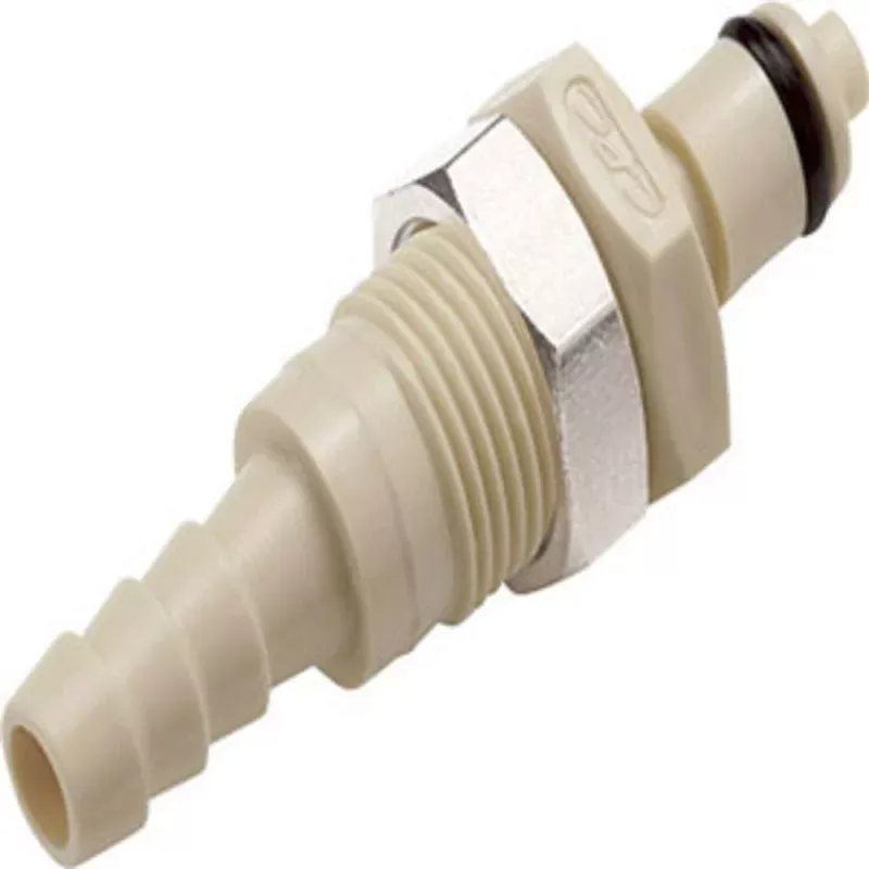 PMCD420212 Valved Panel Mount Hose Barb Coupling Insert 1/8 ID Barb