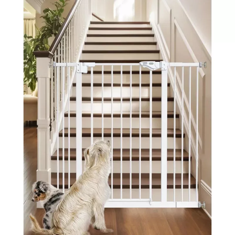 Pressure Mounted Metal Pet Gate - White
