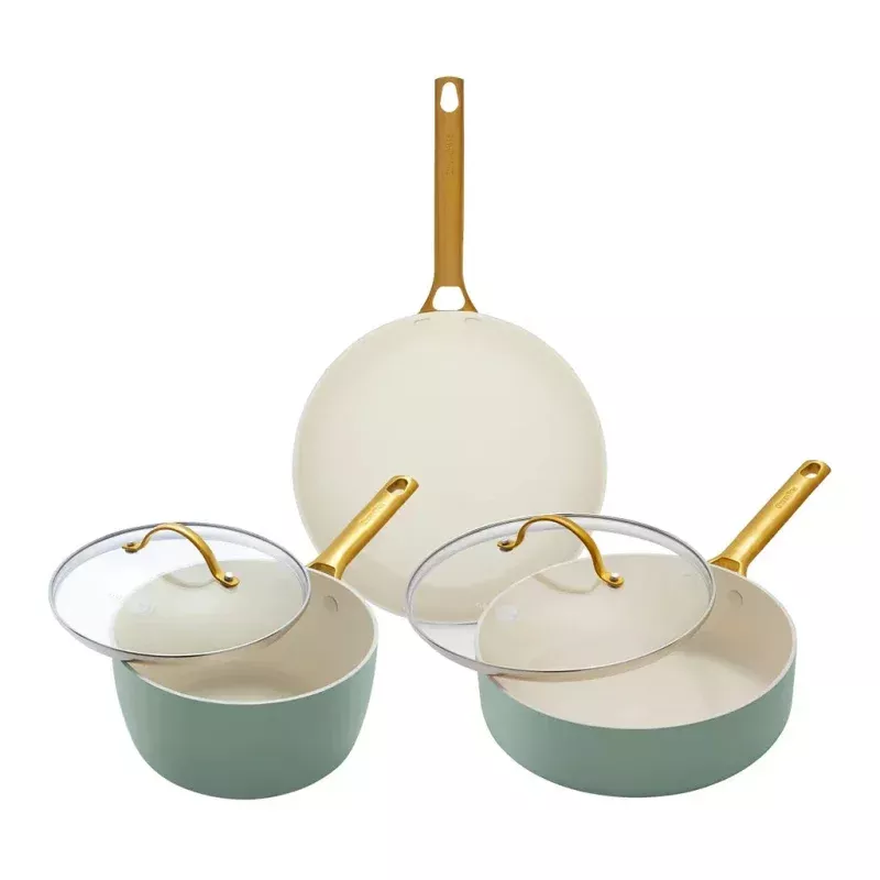 Reserve Ceramic 5-piece Cookware Set – Green