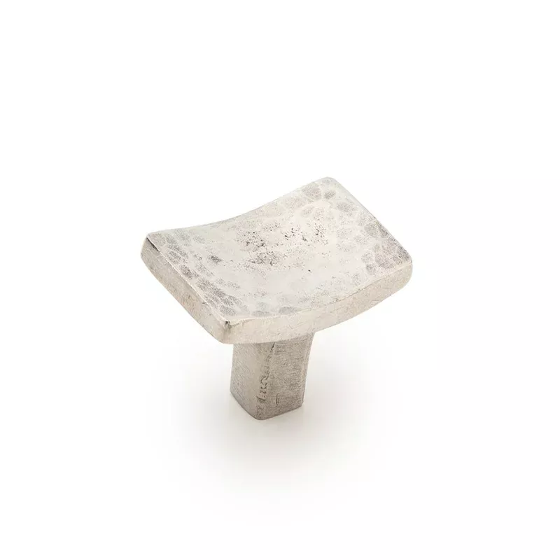 Schaub Martello Rectangle Knob – Natural Britannium