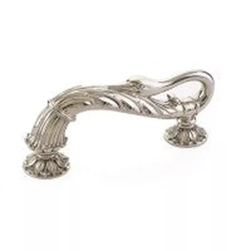 Schaub Swans Solid Brass, Symphony, Pull, 9″cc, Monticello Brass finish.