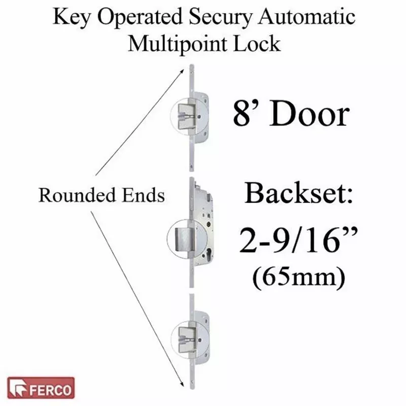 SECURY AUTOMATIC MULTIPOINT LOCK, KEY OPERATED, 65/92 GEAR DRIVEN 8 DOOR