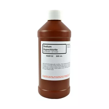 Sodium Hypochlorite 5%, Lab Grade, 500 mL