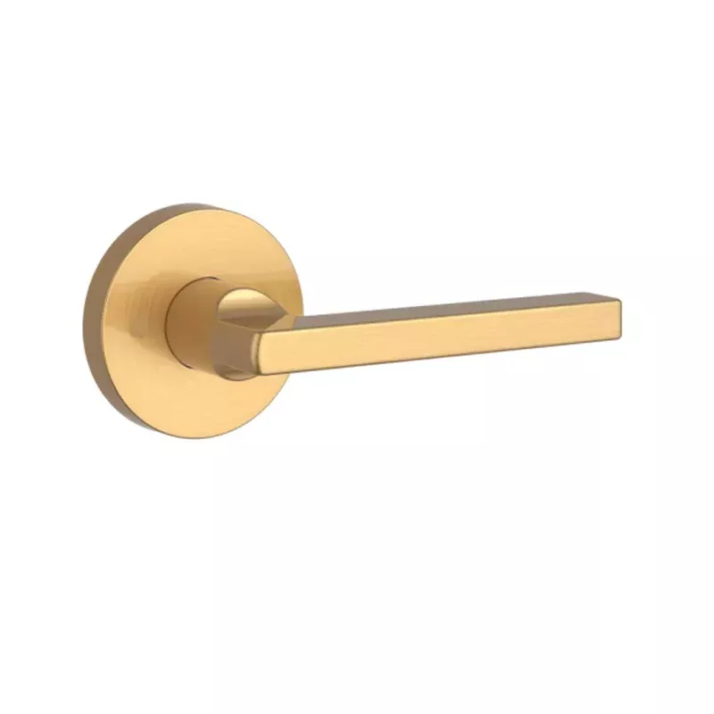 Square Lever Full Dummy Set with Contemporary Round Rose