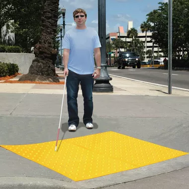 Surface-Mount ADA Mat, Compliant Detectable Warning Tile, 2 x 2'