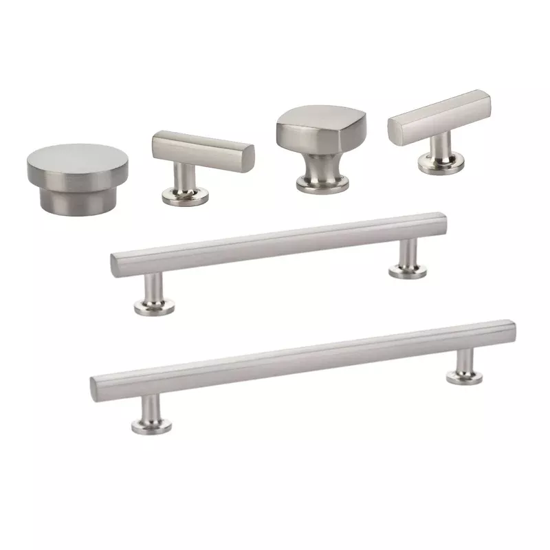 T-BarSatin Nickel “Geo” Cabinet Knobs and Drawer Pulls