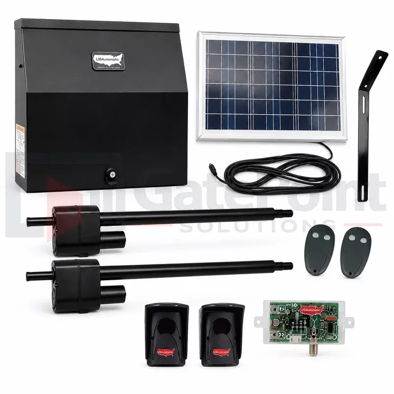 US Automatic Patriot 2 Solar Dual Swing Gate Operator