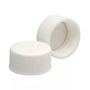 Wheaton 18-400 PP Caps, White, PTFE Liner, case/144