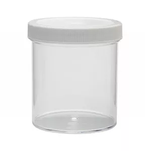 Wheaton 500mL Clear Polystyrene Jars, Foam Lined Polyethylene Caps, case/24